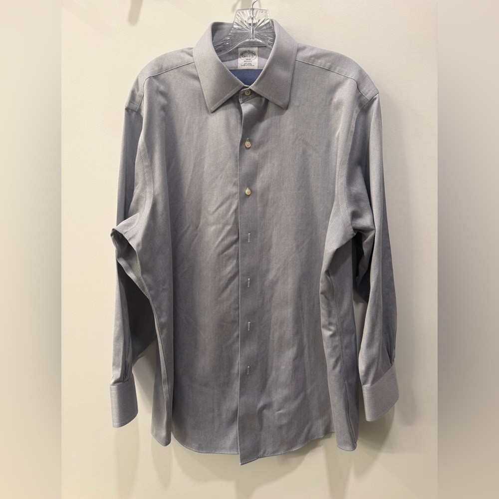 Brooks Brothers 1818 Regent Dress Shirt 16 1/2 - 2/3 Blue Gray NWOT